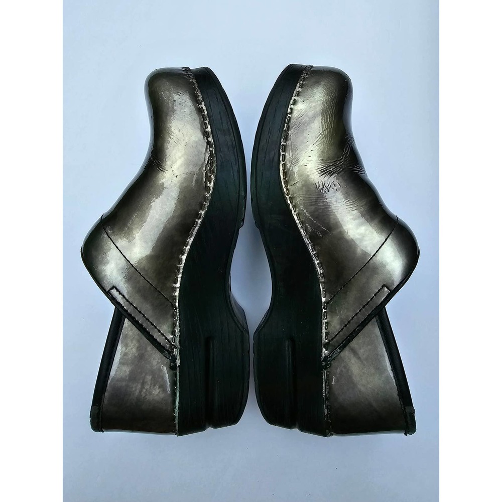 DANSKO Professional Pewter Patent Leather MULE CLOG size EU 38 US 7 1/2 - 8 - Picture 2 of 8